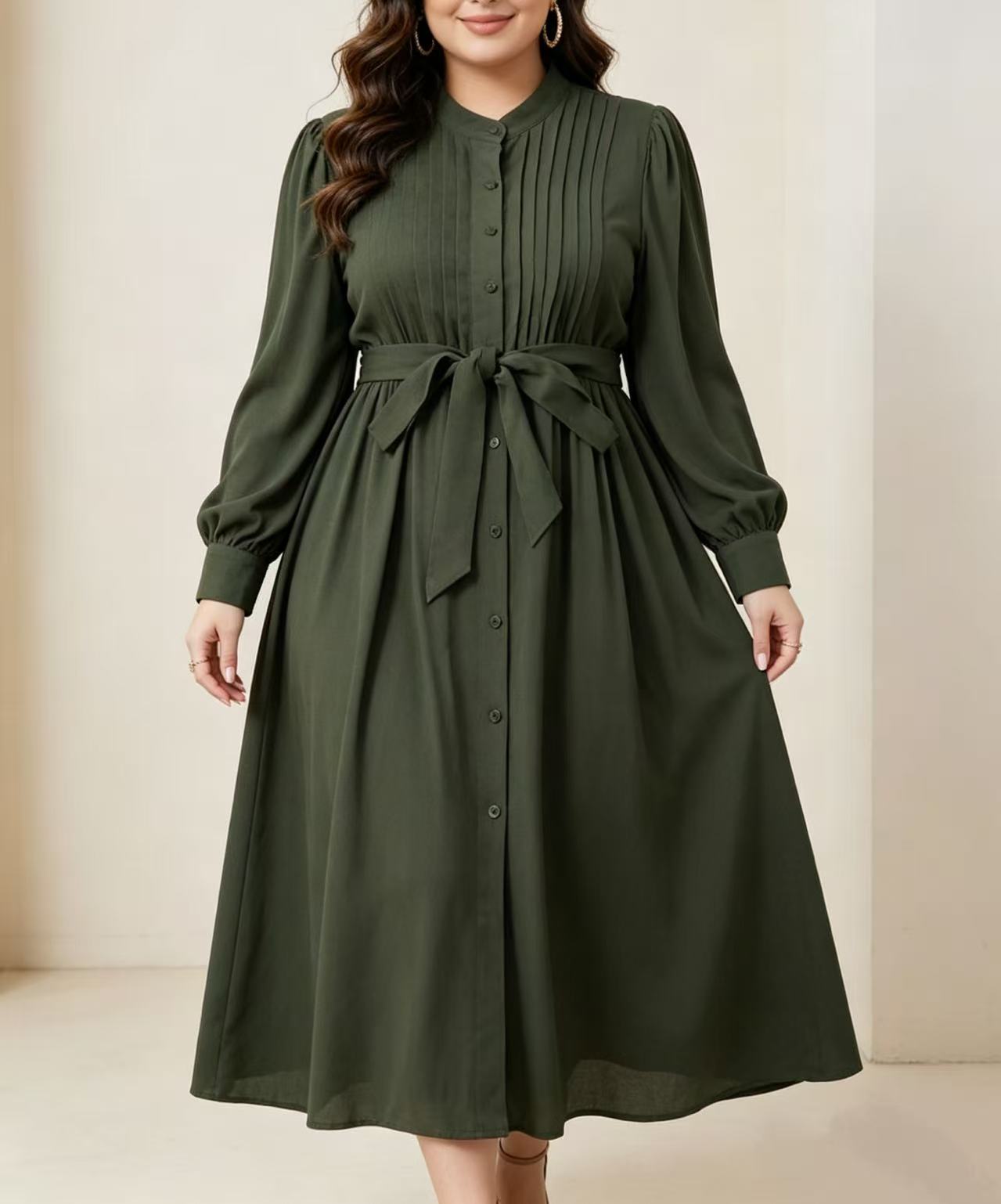 Corset Waist Cinch - Büyük beden kadınlar için ordu yeşili