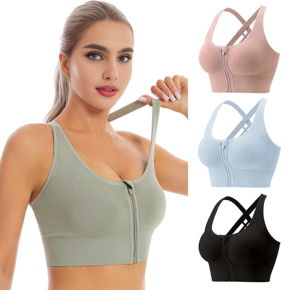 Sports Bra High Impact - Önden Fermuarlı Kablosuz Spor Sütyeni Racerback