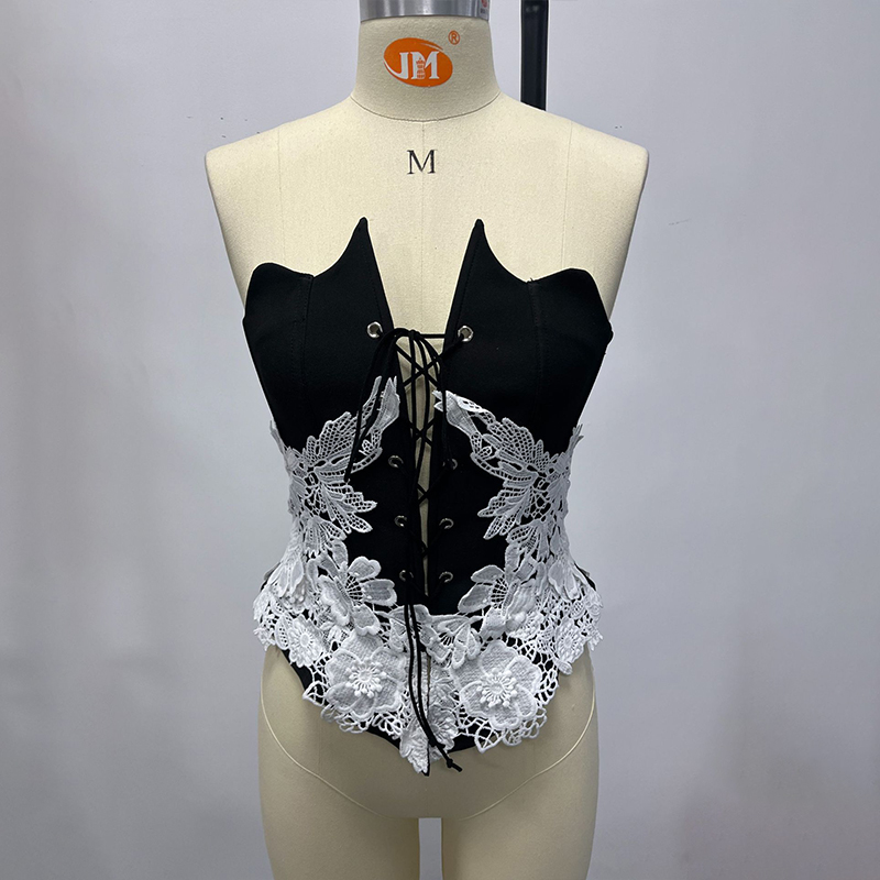 Corset Waist Cinch - BKLD Kadın Vintage Zarif Çiçek Desenli
