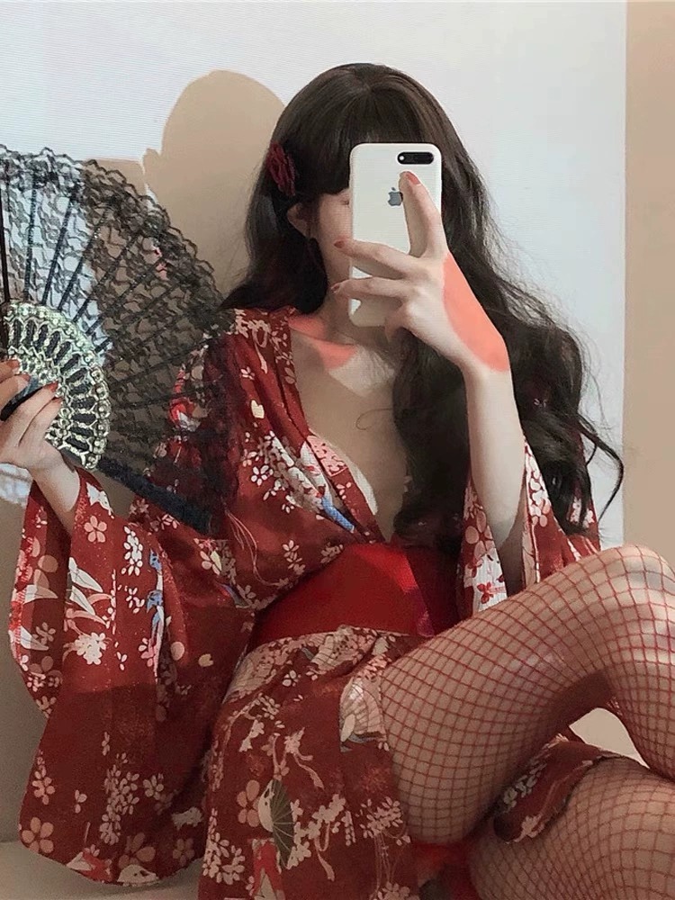 Seks japon kimono seksi pijama - Robe Silk Women incelemesi ve fiyatı